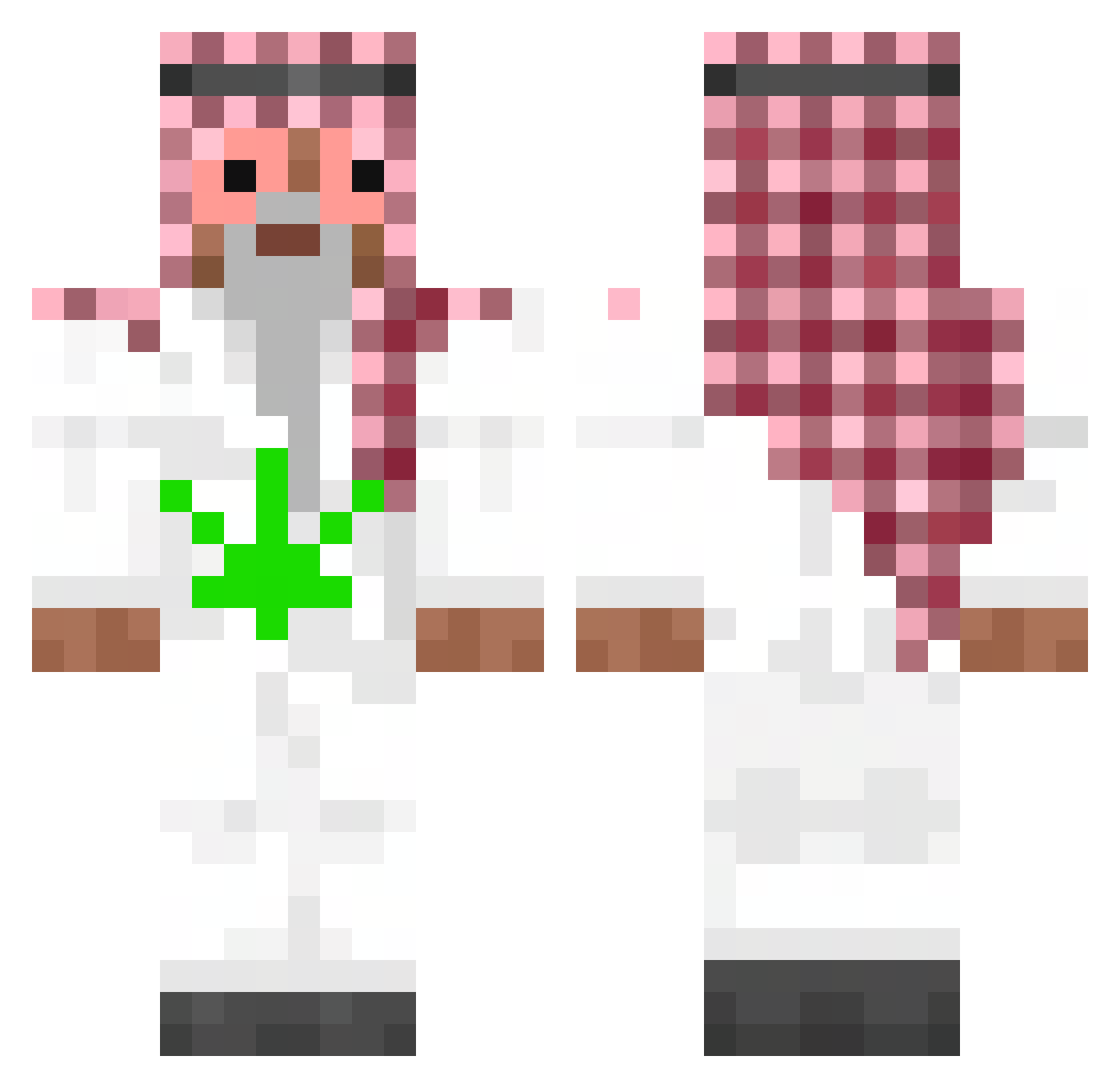 kiokimoru Minecraft skin, front and back view