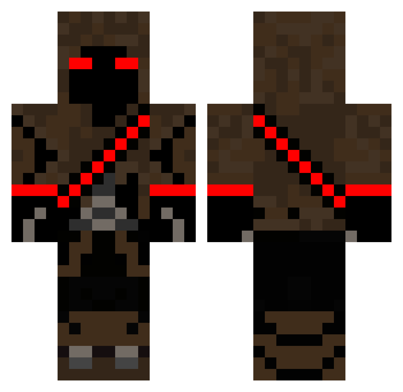 Thymin Minecraft skin, front and back view