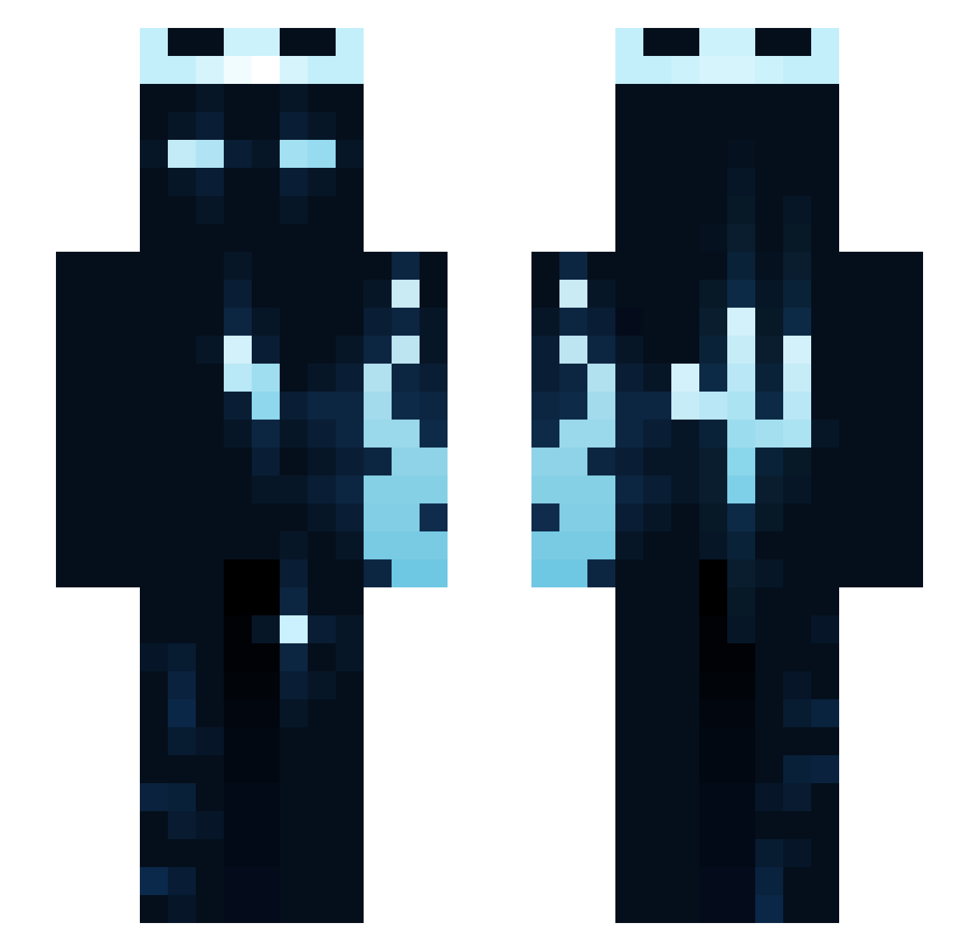 Vador307 Minecraft skin, front and back view