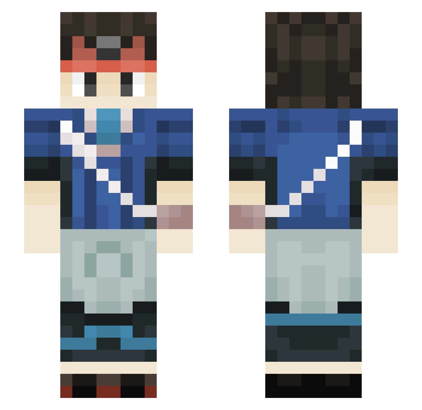 TimberXI Minecraft skin, front and back view