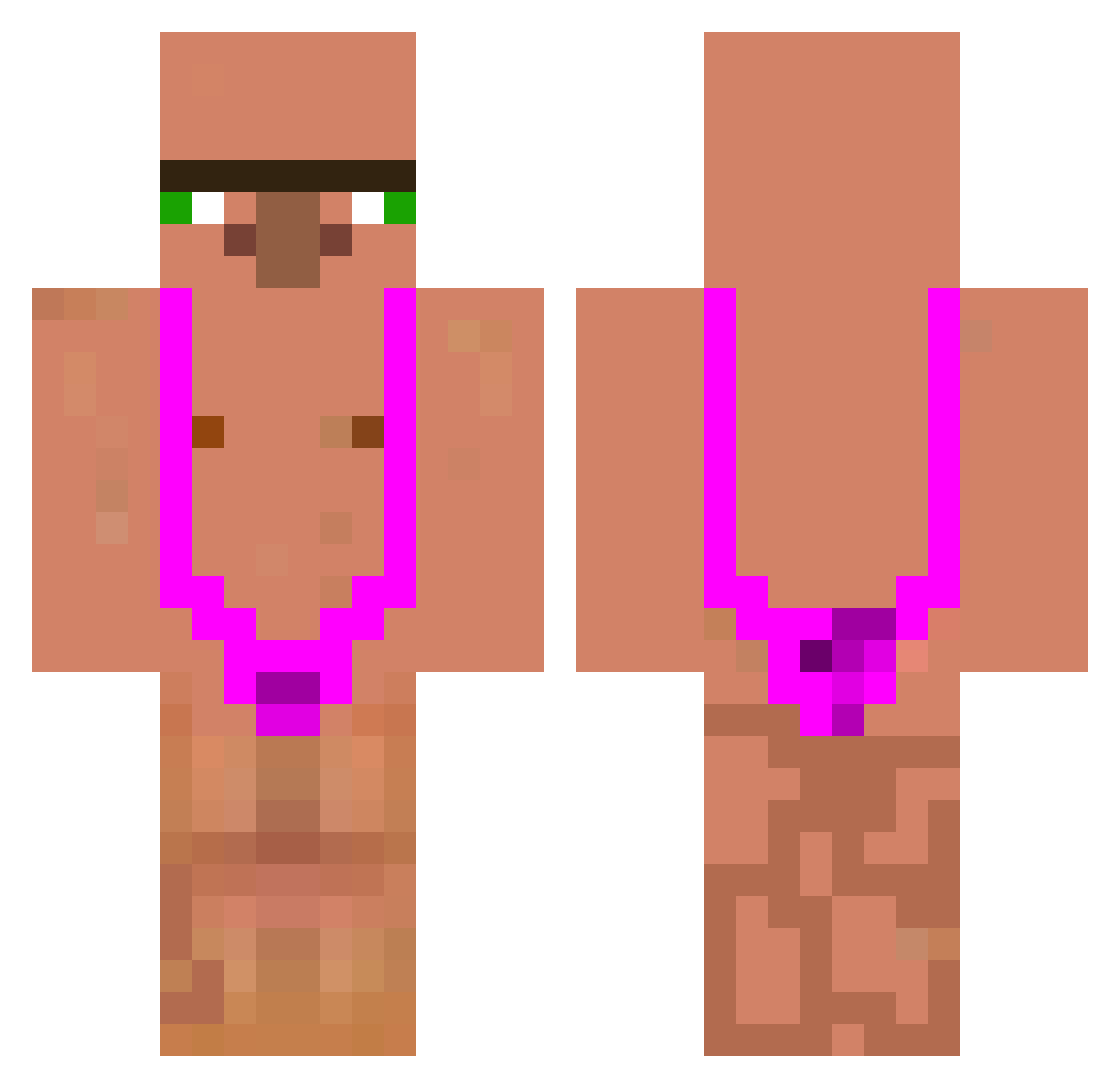 lepgeek Minecraft skin, front and back view