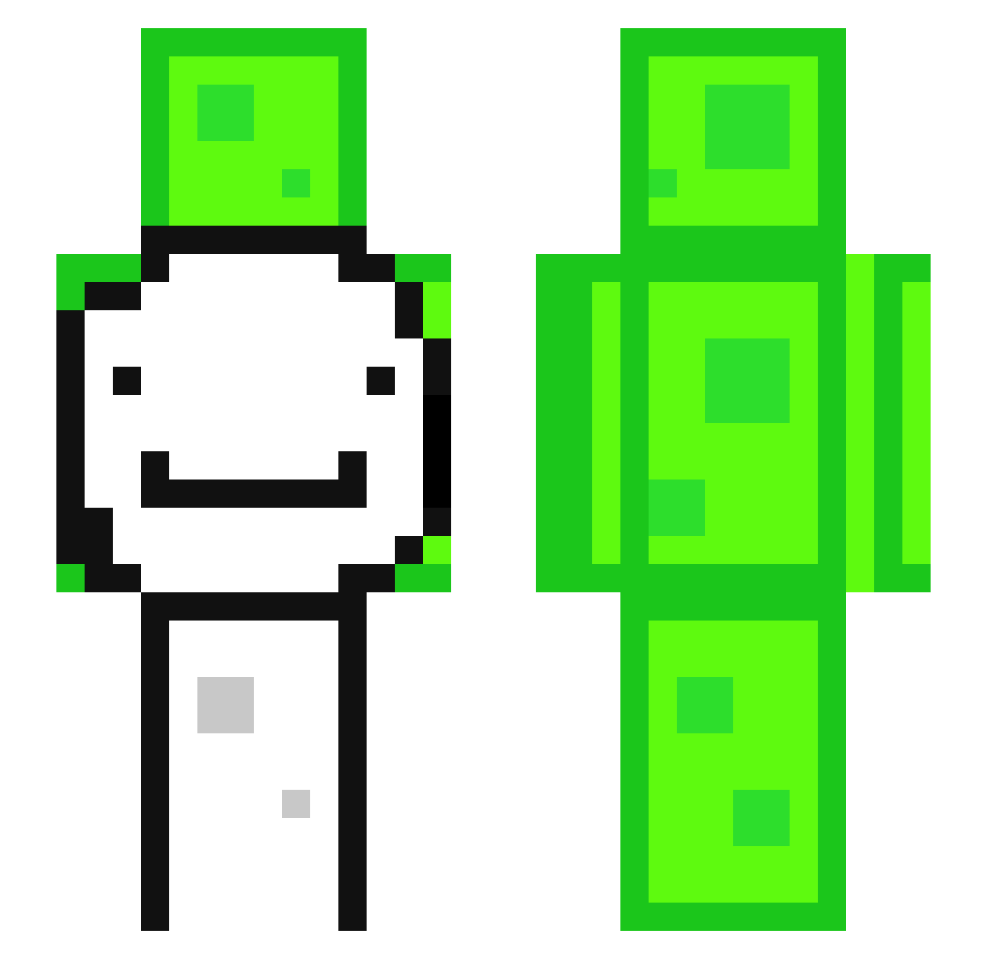 InCube8345 Minecraft skin, front and back view