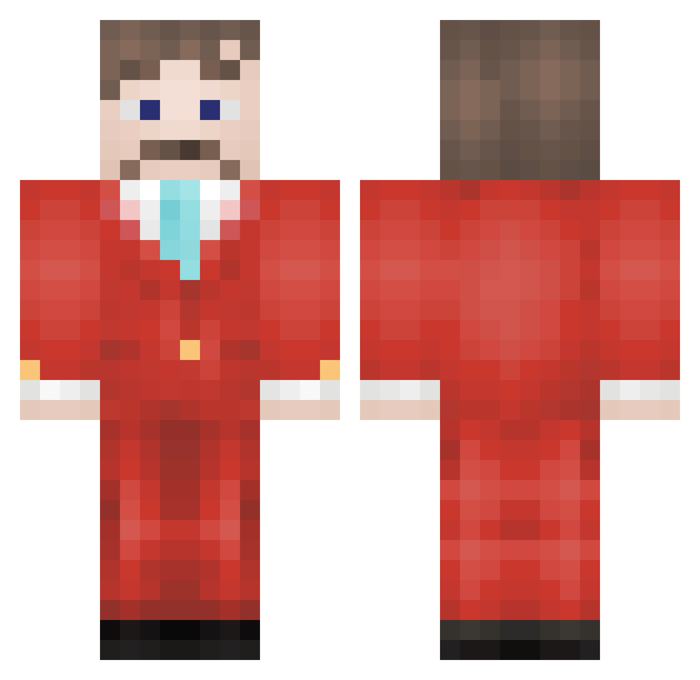 ThriftStoreMan Minecraft skin, front and back view