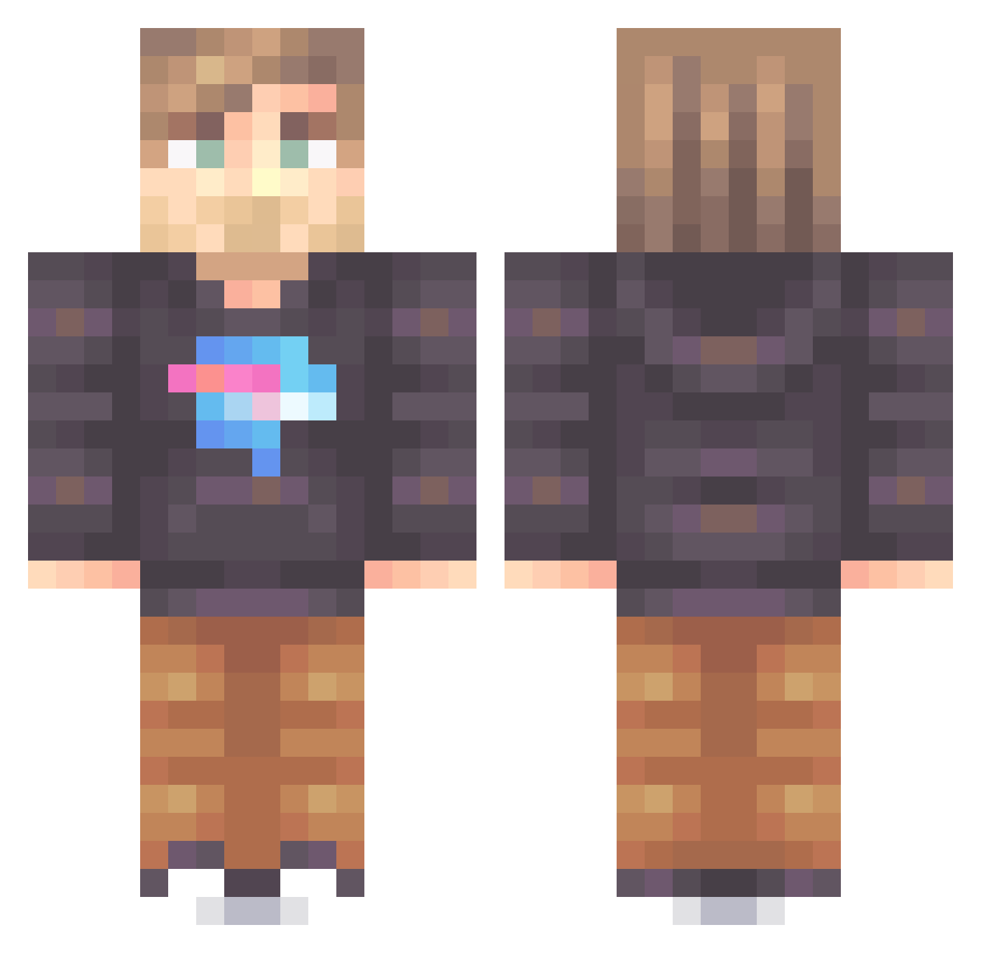 replight Minecraft skin, front and back view
