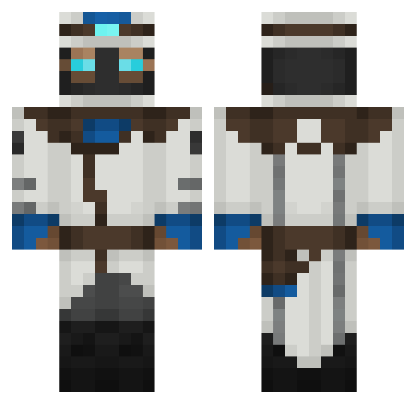 tomcrock Minecraft skin, front and back view