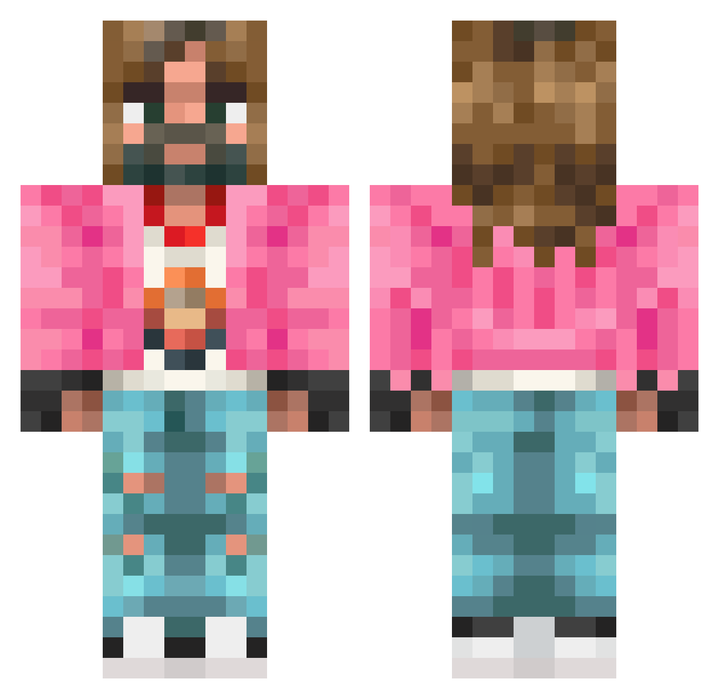 SamoanSurfer Minecraft skin, front and back view