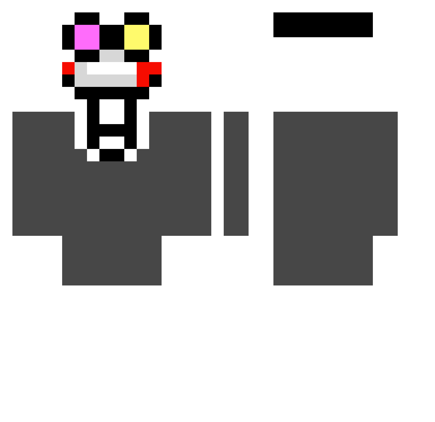 Mysteryman669 Minecraft skin, front and back view