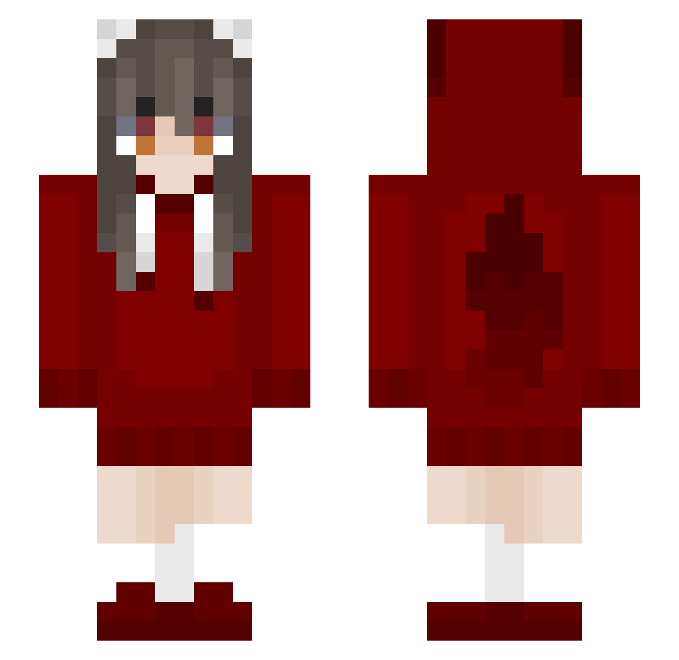 _RavenB4 Minecraft skin, front and back view
