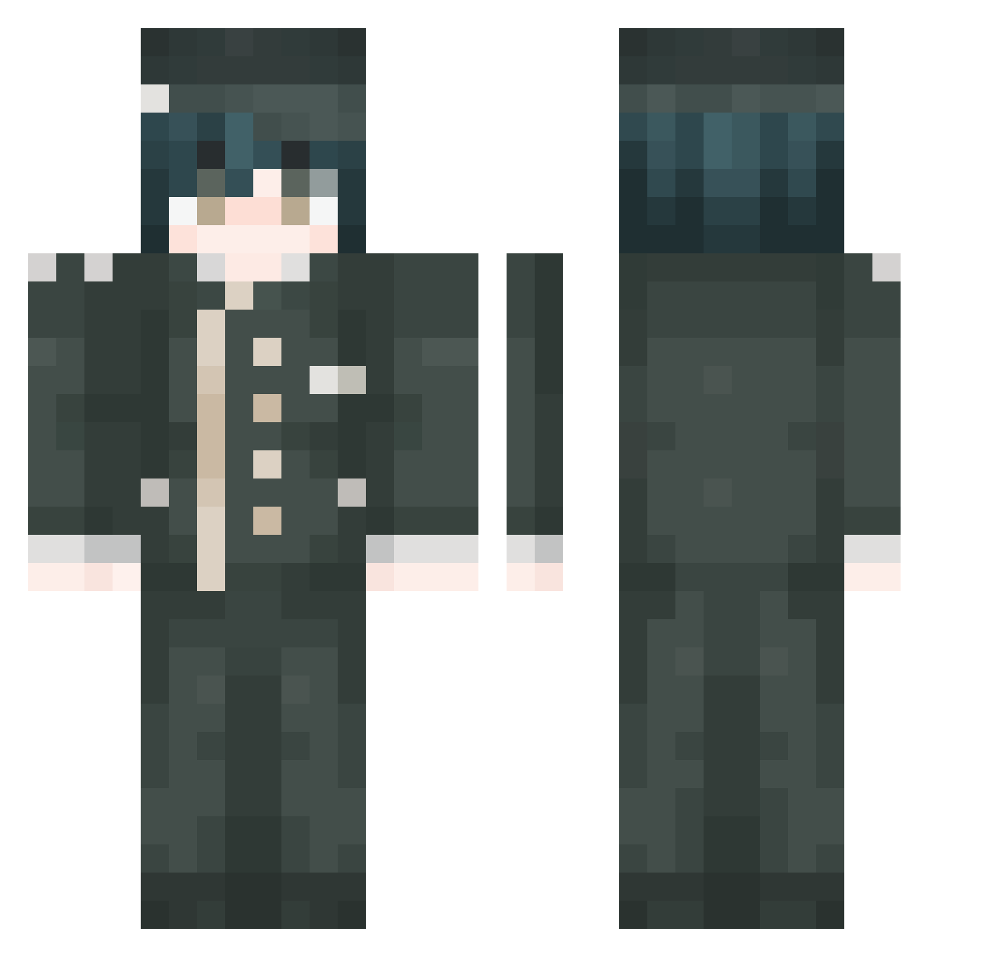 4Aunblance Minecraft skin, front and back view