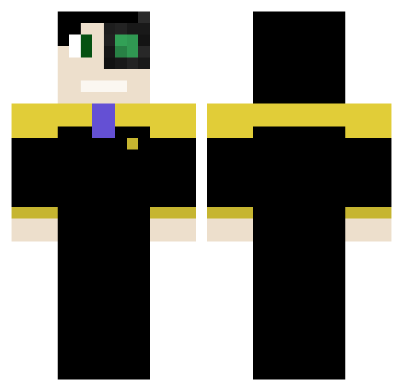 Deathcactus Minecraft skin, front and back view