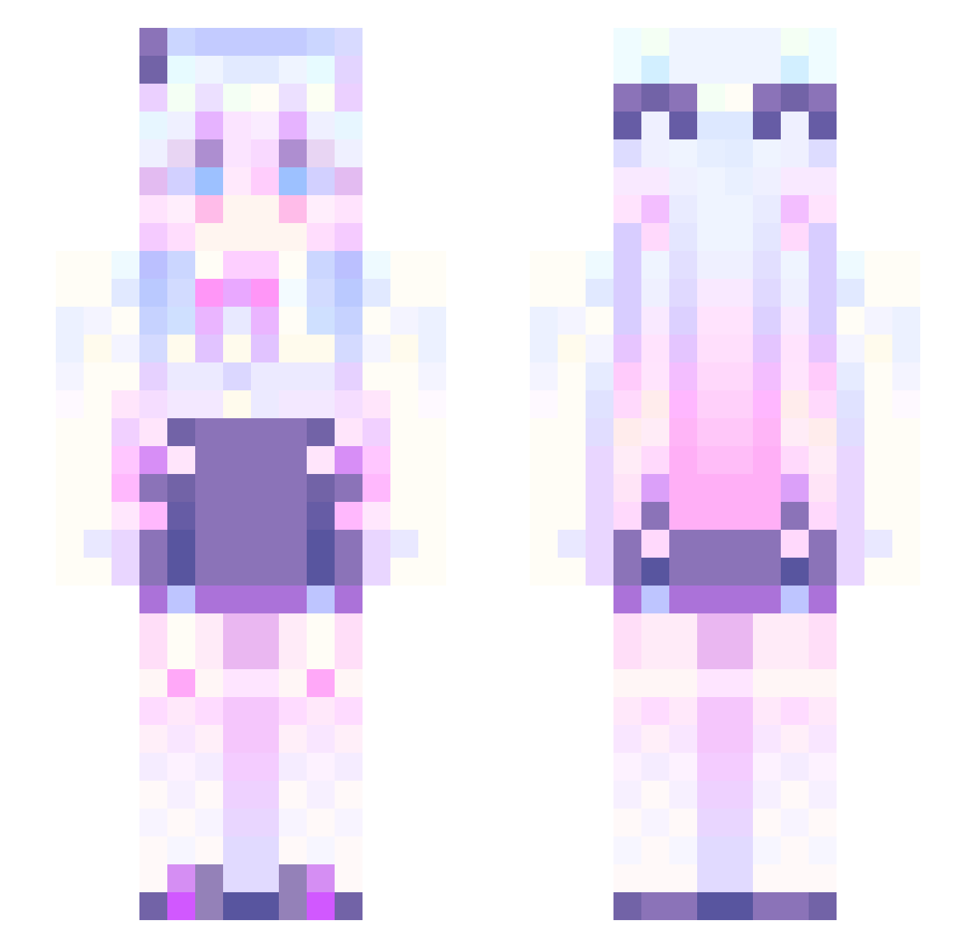 Rxwr Minecraft skin, front and back view