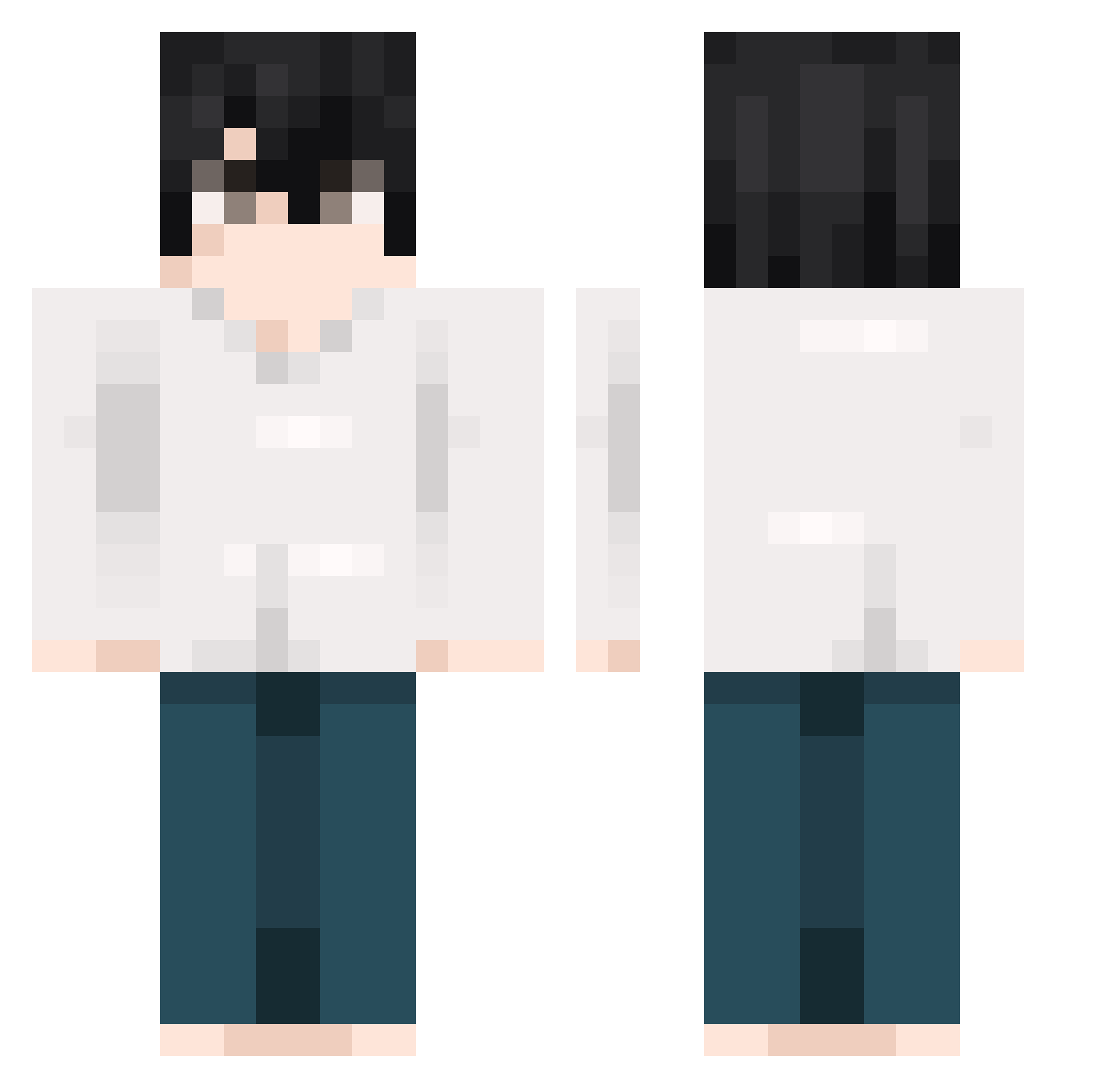 xortexzz Minecraft skin, front and back view