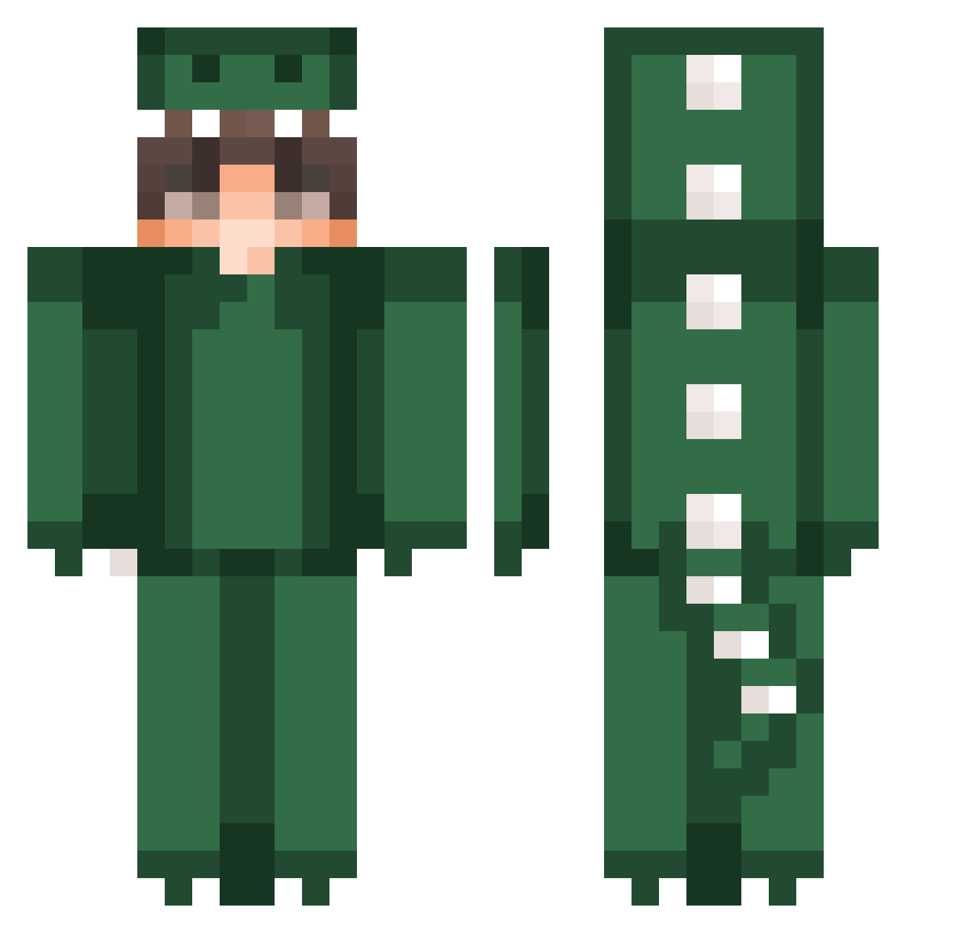 TheMiner257 Minecraft skin, front and back view