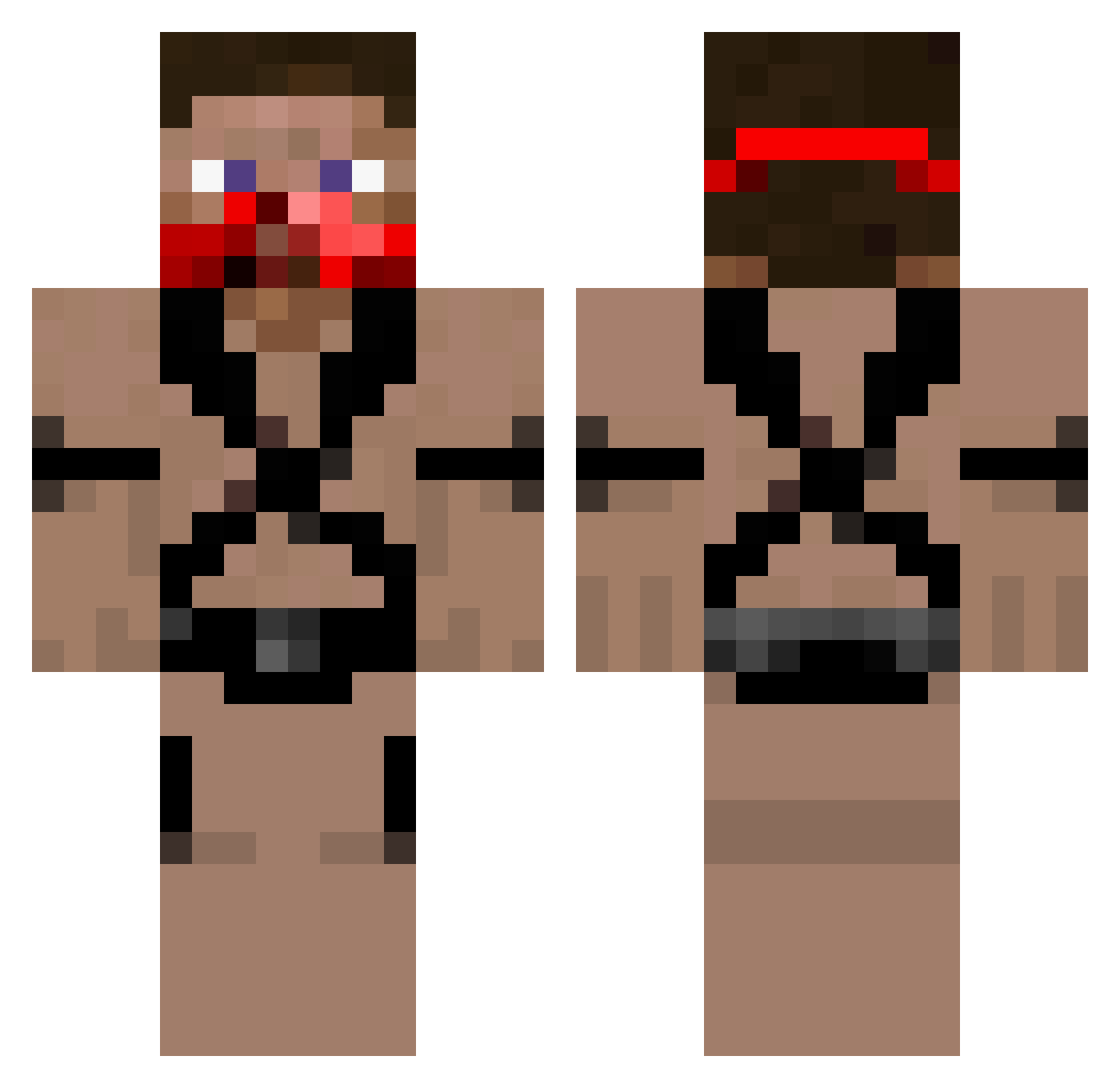 lesvia Minecraft skin, front and back view