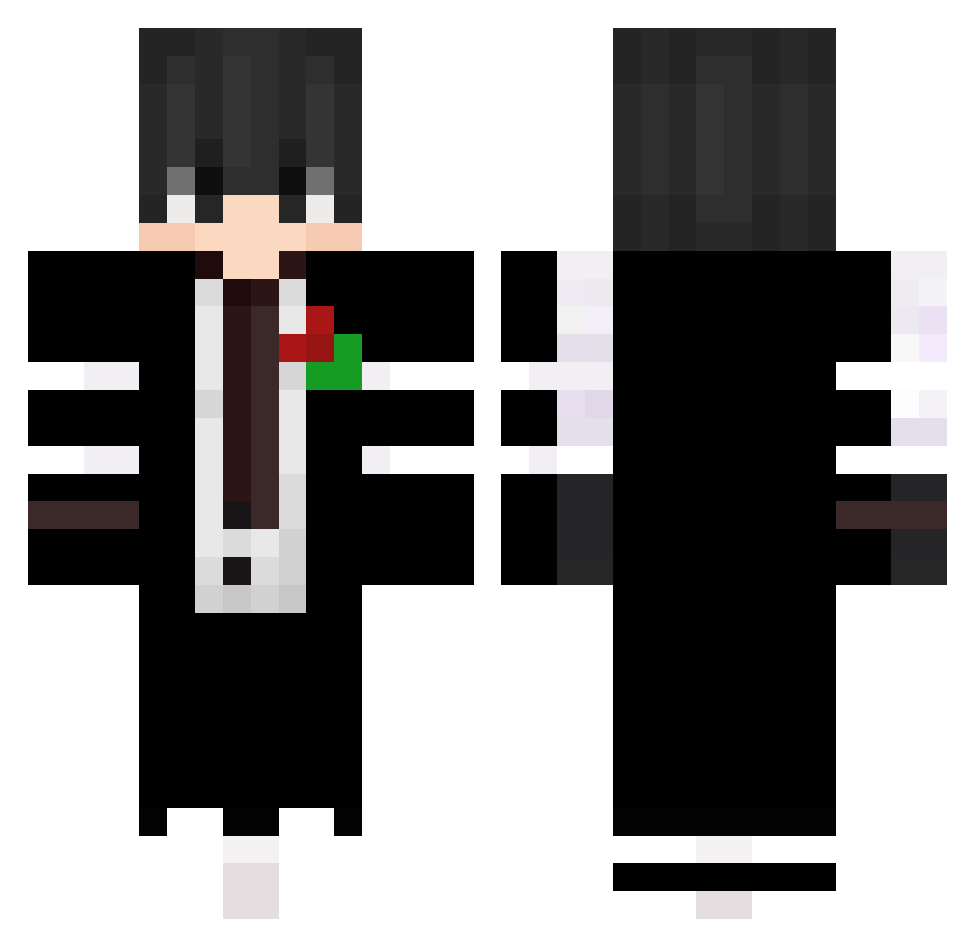 Ili3sTvn Minecraft skin, front and back view