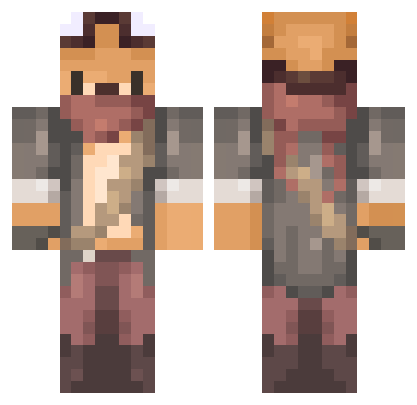 CraftTable69 Minecraft skin, front and back view