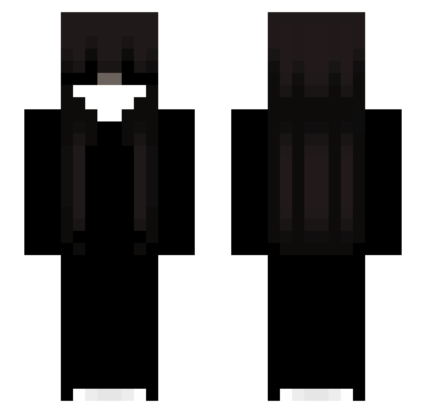 Ruql Minecraft skin, front and back view