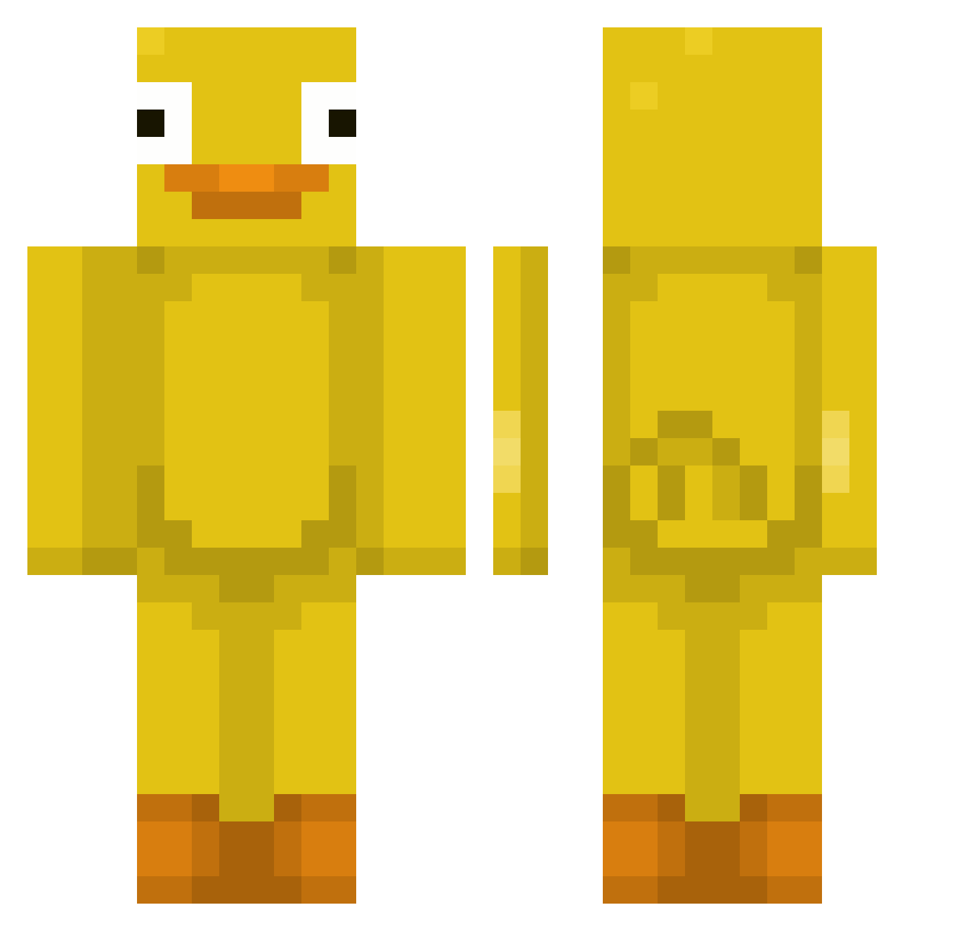 Radixal86 Minecraft skin, front and back view