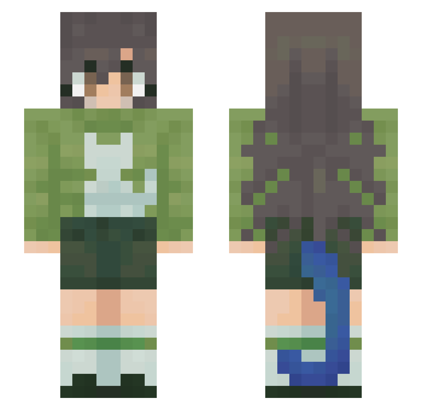 kyuBeay Minecraft skin, front and back view