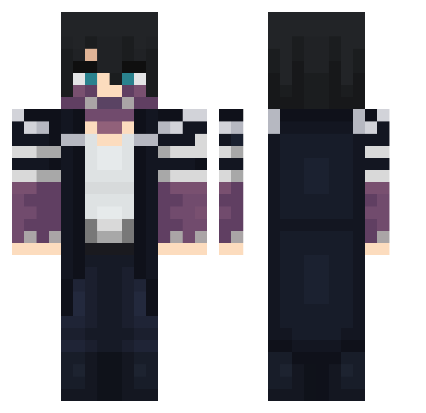 RBxCHRIS Minecraft skin, front and back view