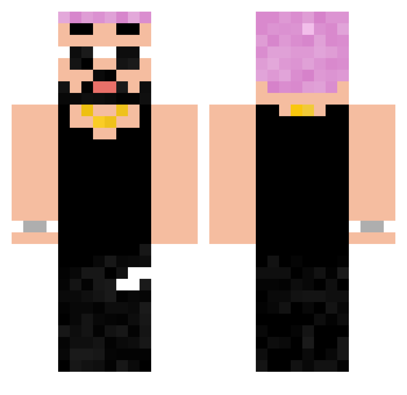 EternoBarrilete Minecraft skin, front and back view