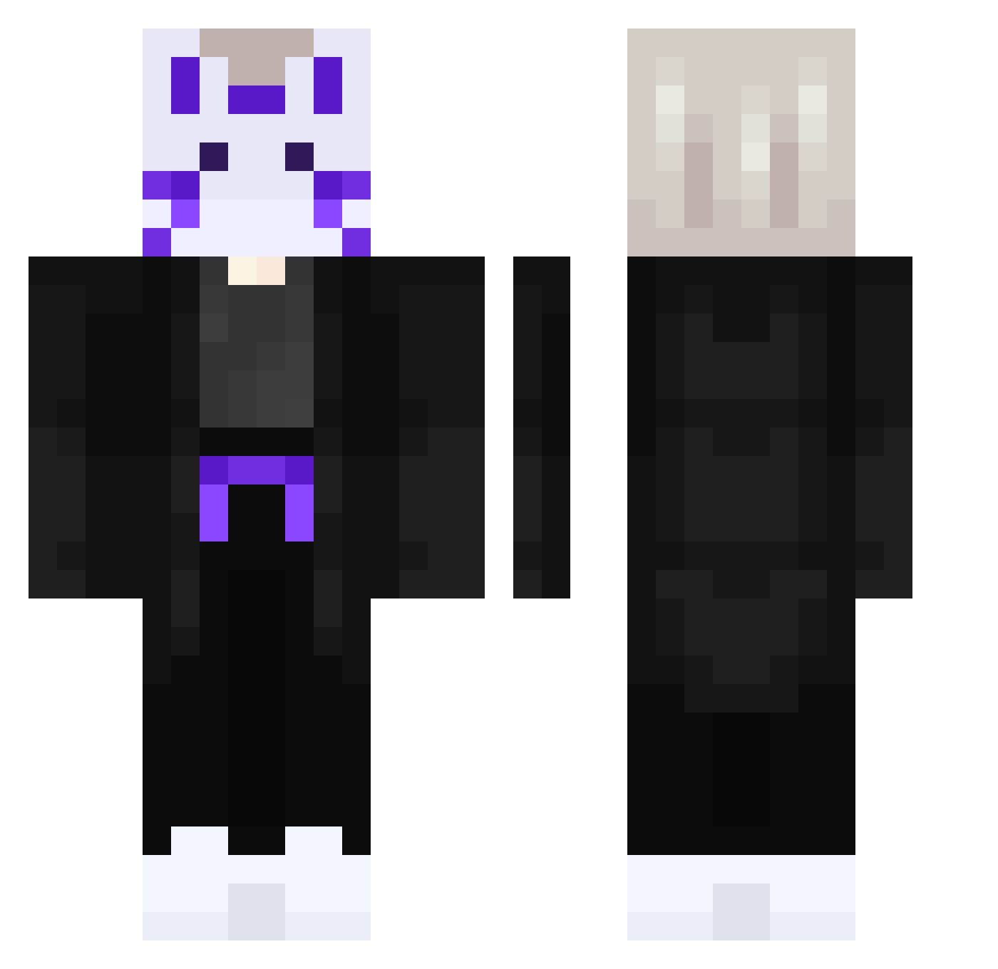 lyxtap Minecraft skin, front and back view