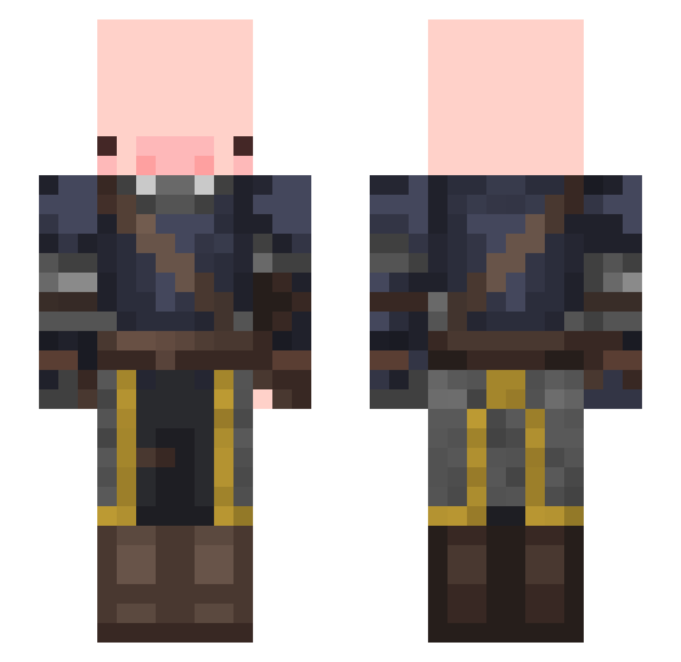 LEWELE Minecraft skin, front and back view