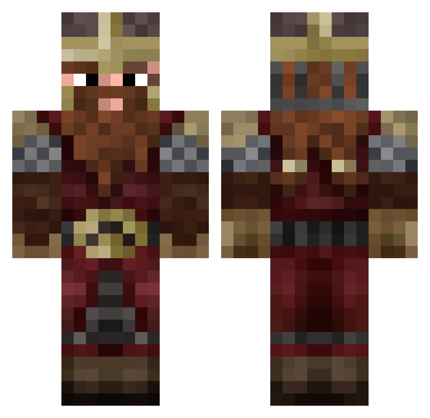 Andi60 Minecraft skin, front and back view