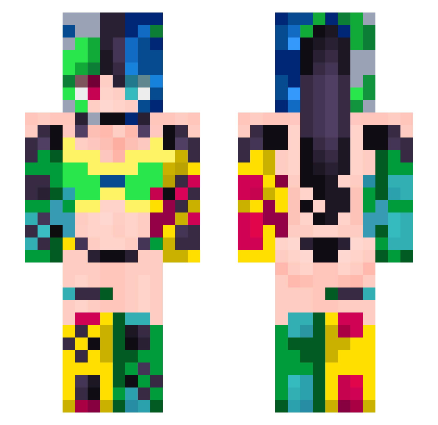 MafiaAzulBr Minecraft skin, front and back view