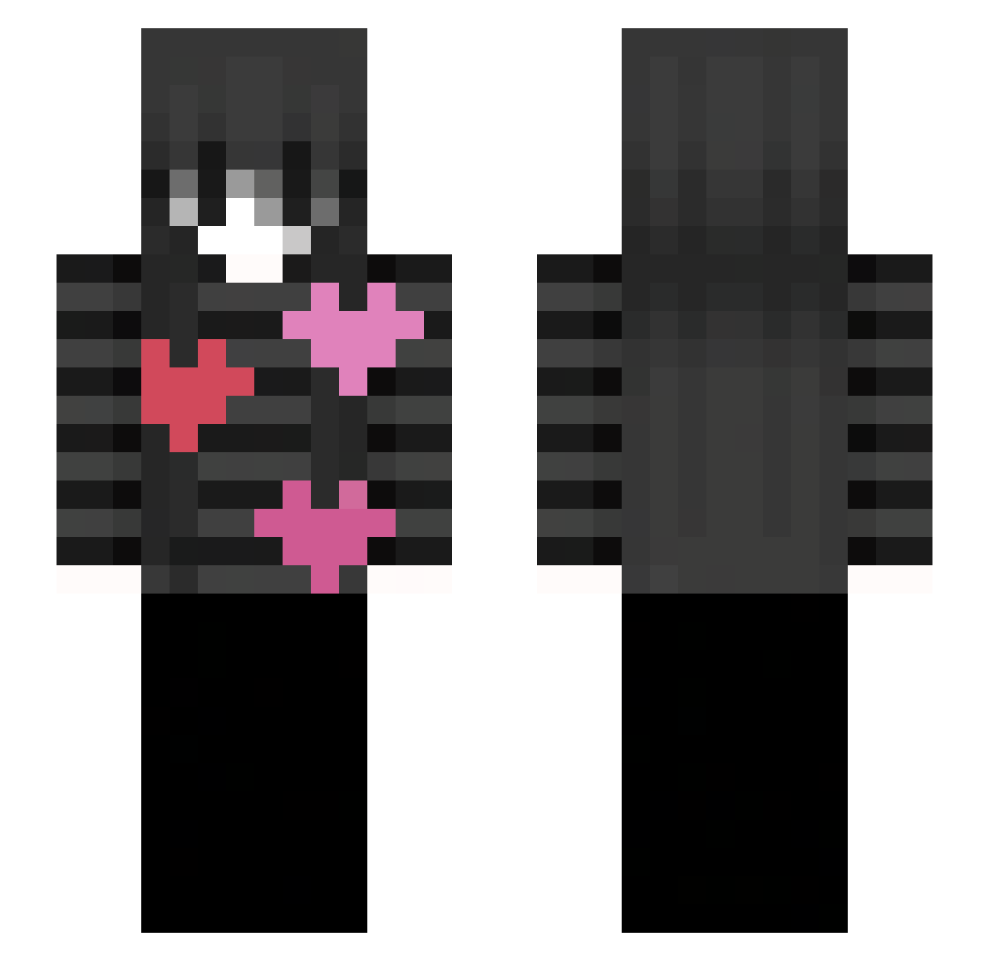 kmetro Minecraft skin, front and back view