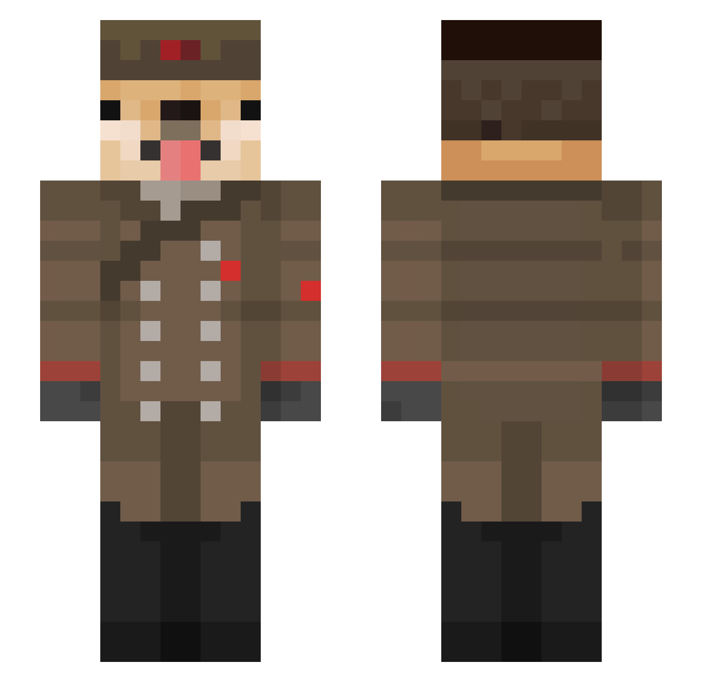 Nexioo Minecraft skin, front and back view