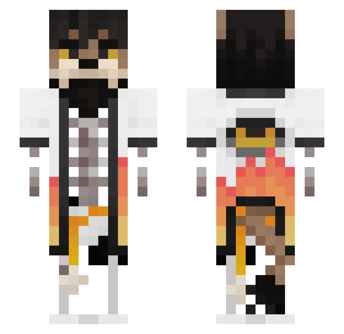 Hellaunder Minecraft skin, front and back view