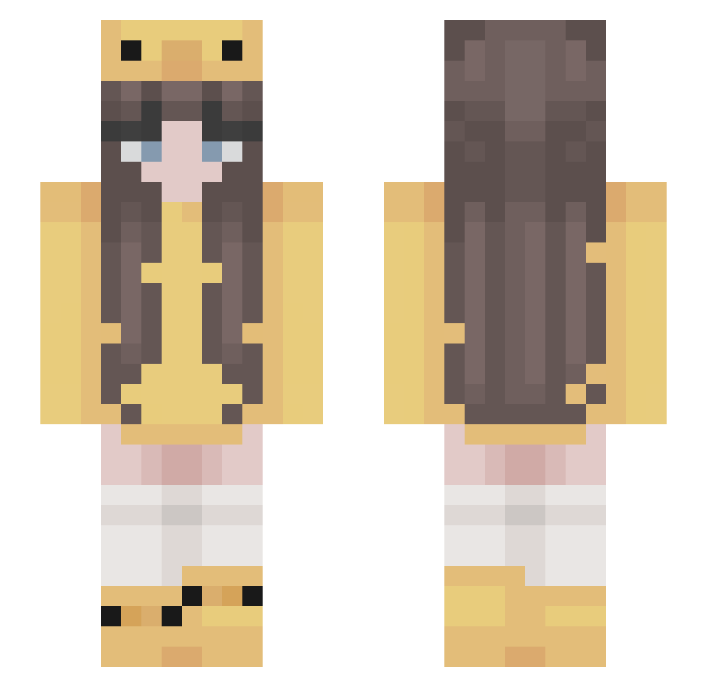 CindyXD Minecraft skin, front and back view