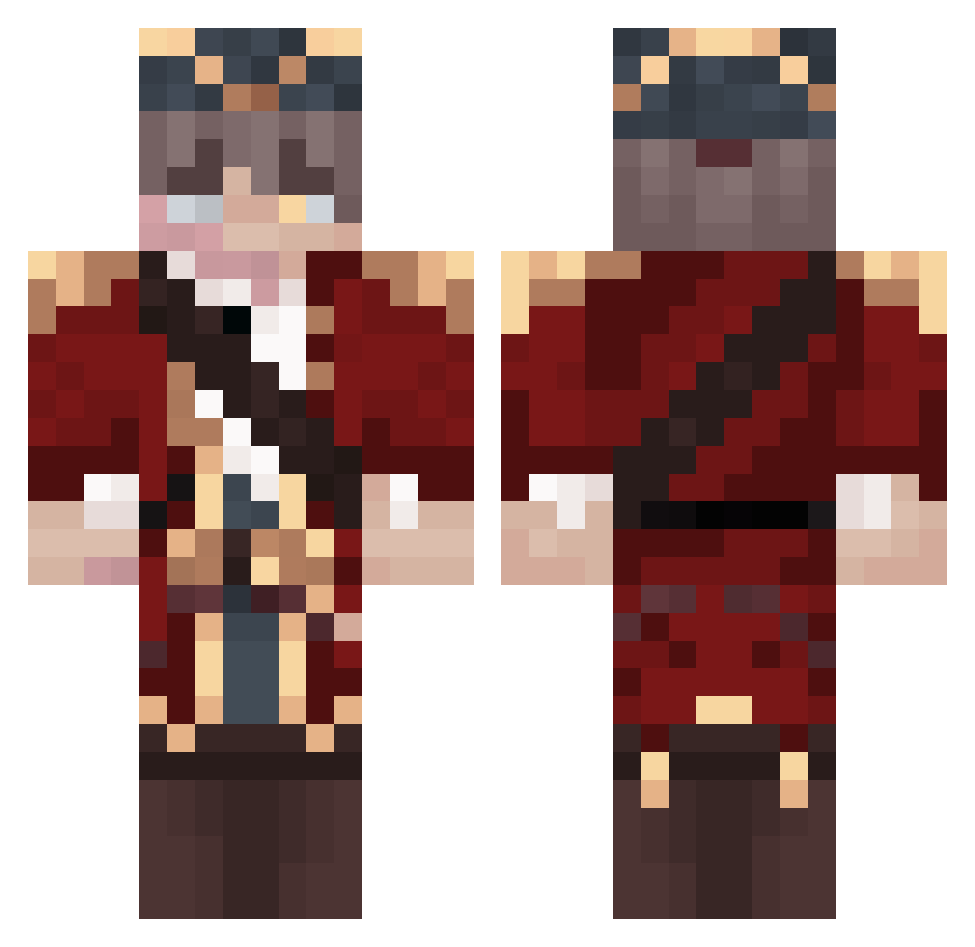 blackwildboar Minecraft skin, front and back view