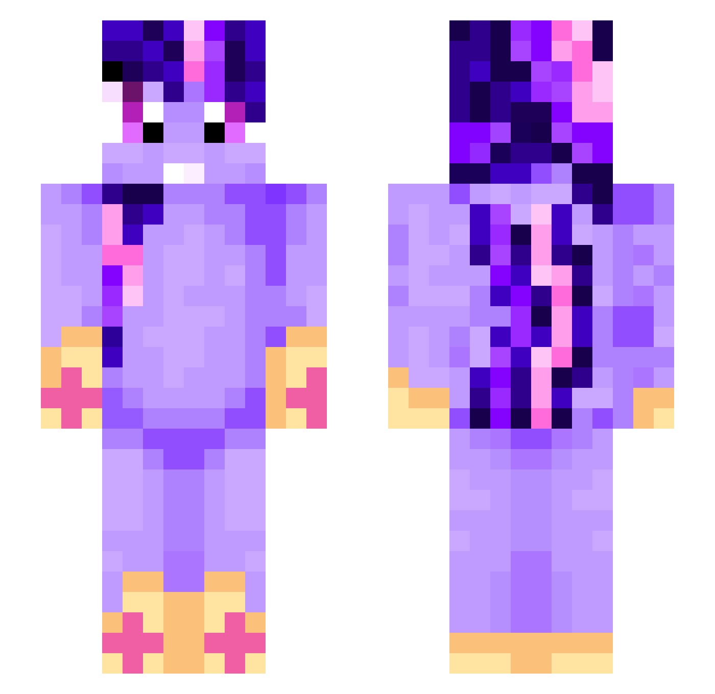 casill4s Minecraft skin, front and back view