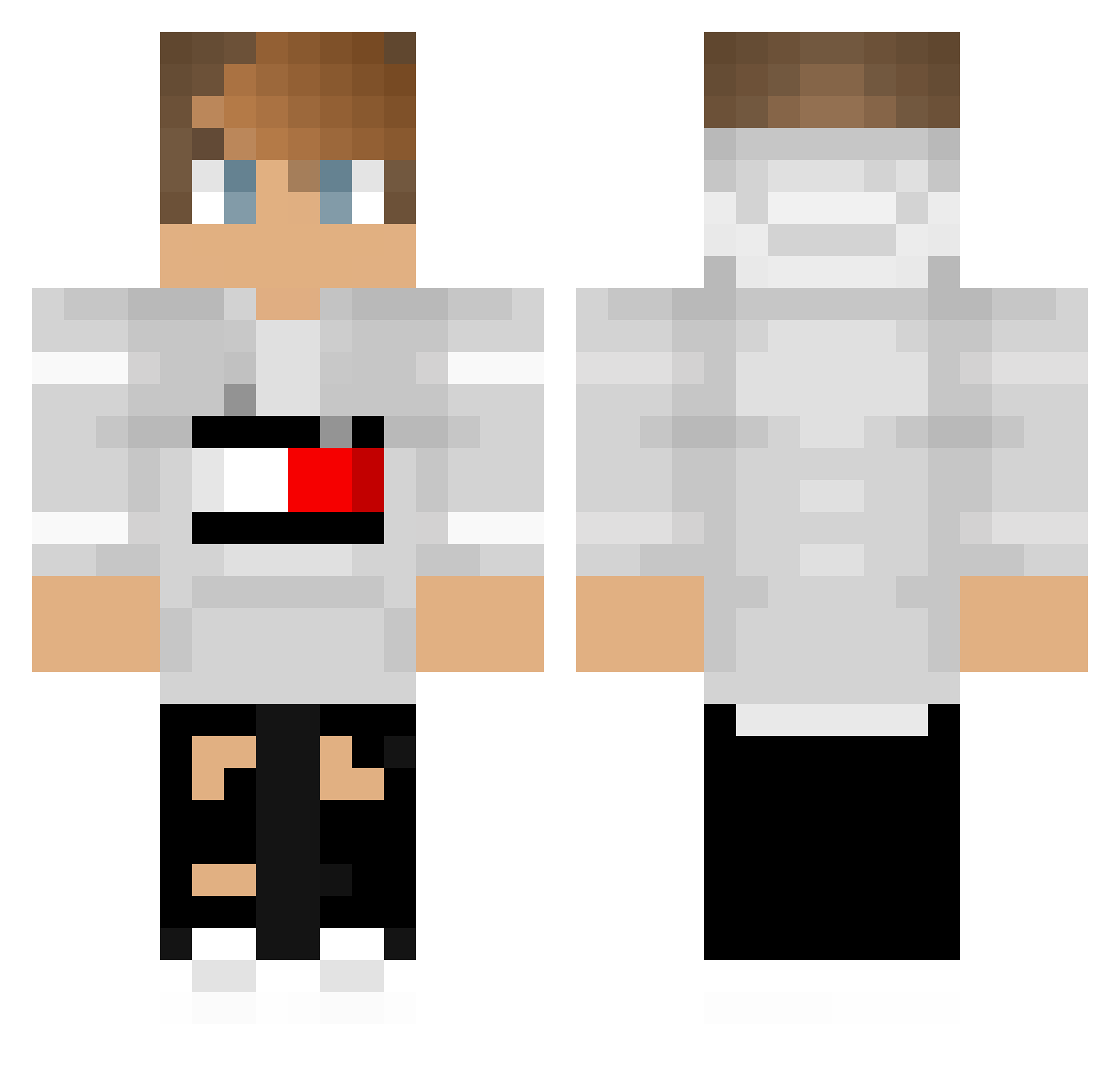 Afgespeeld Minecraft skin, front and back view