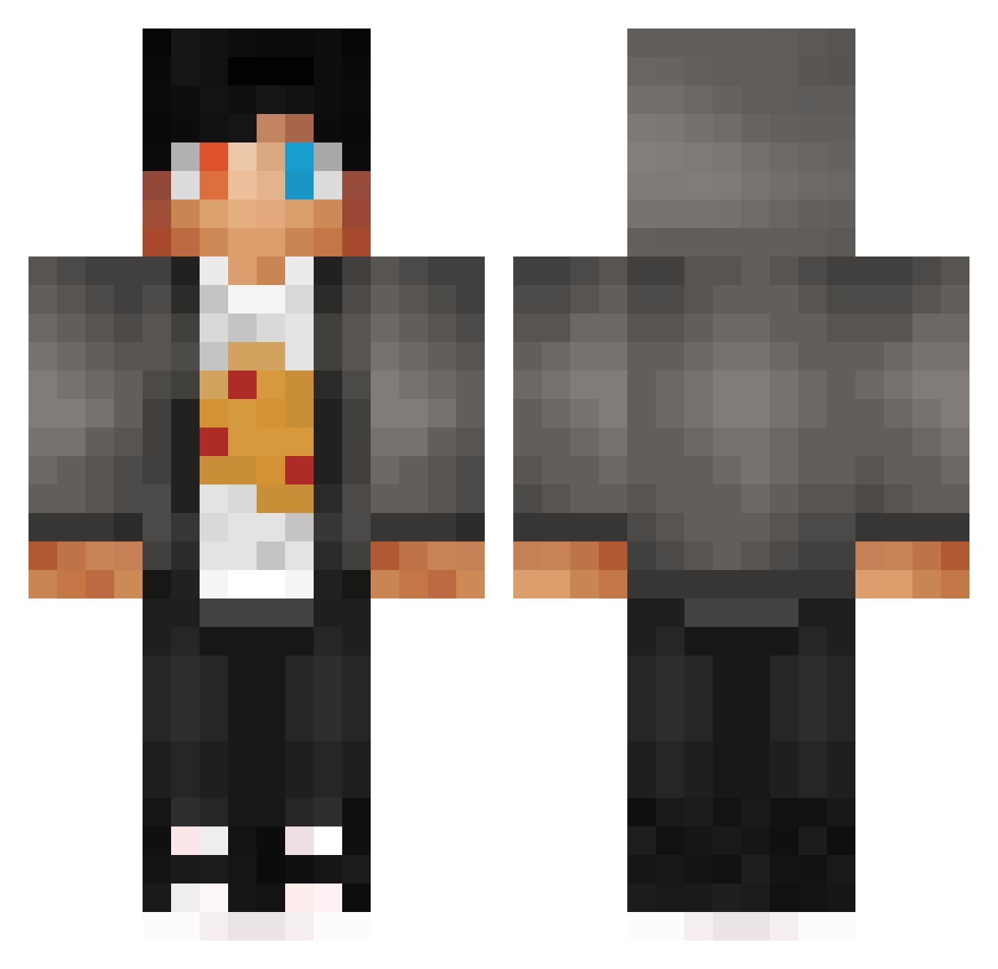 Zeoth_YT_ Minecraft skin, front and back view