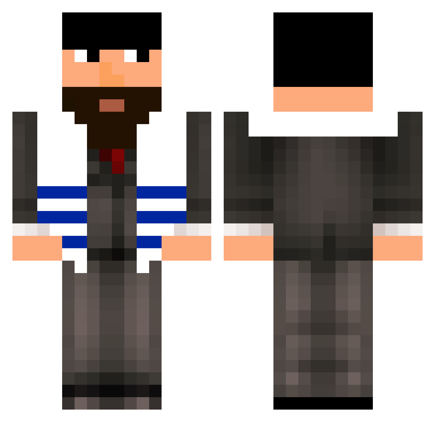 Favi123 Minecraft skin, front and back view