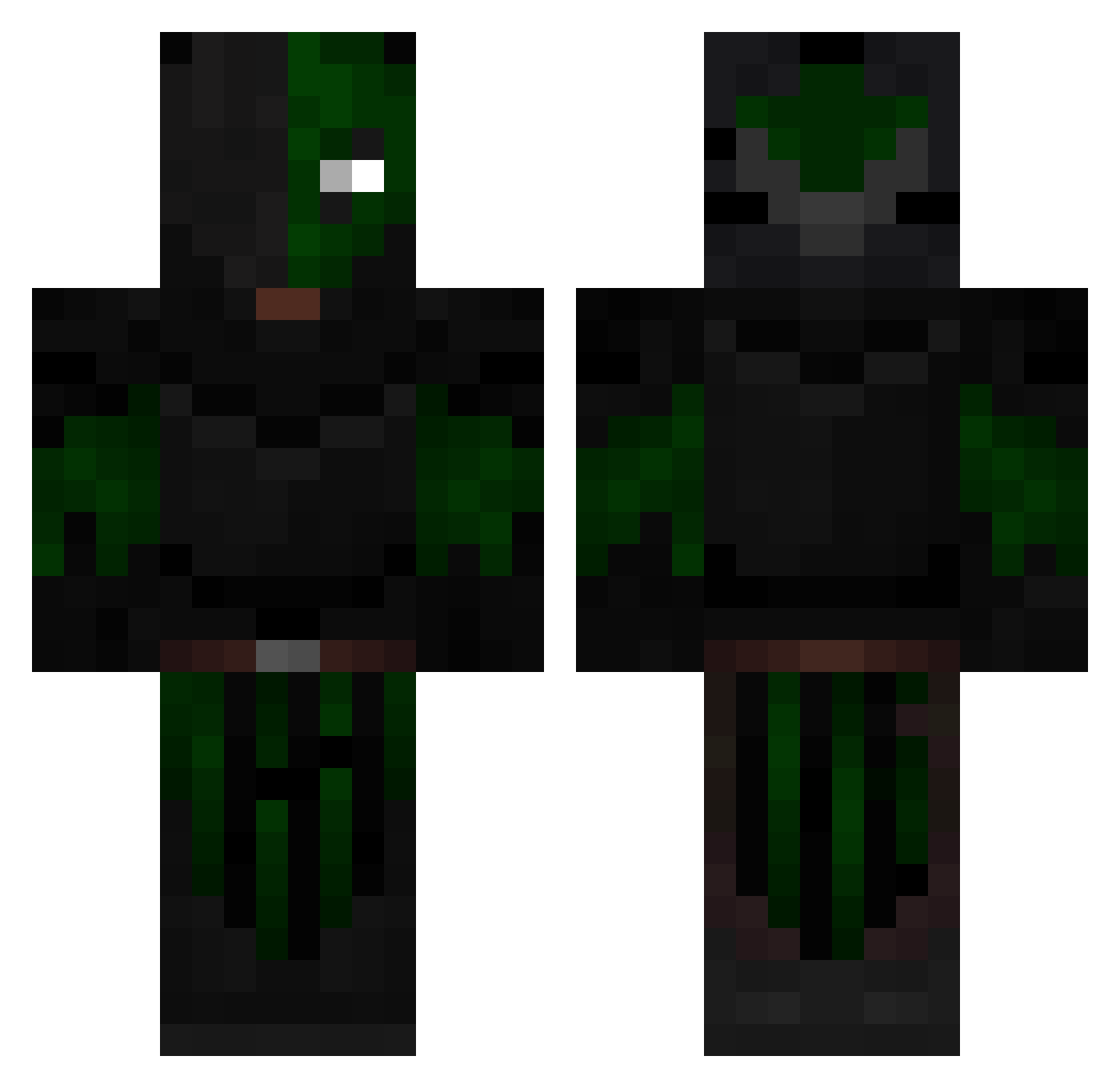 Suduku Minecraft skin, front and back view