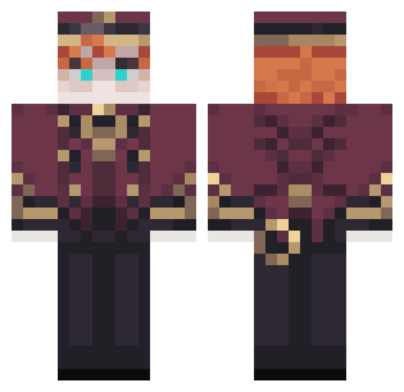 SometimesWise Minecraft skin, front and back view