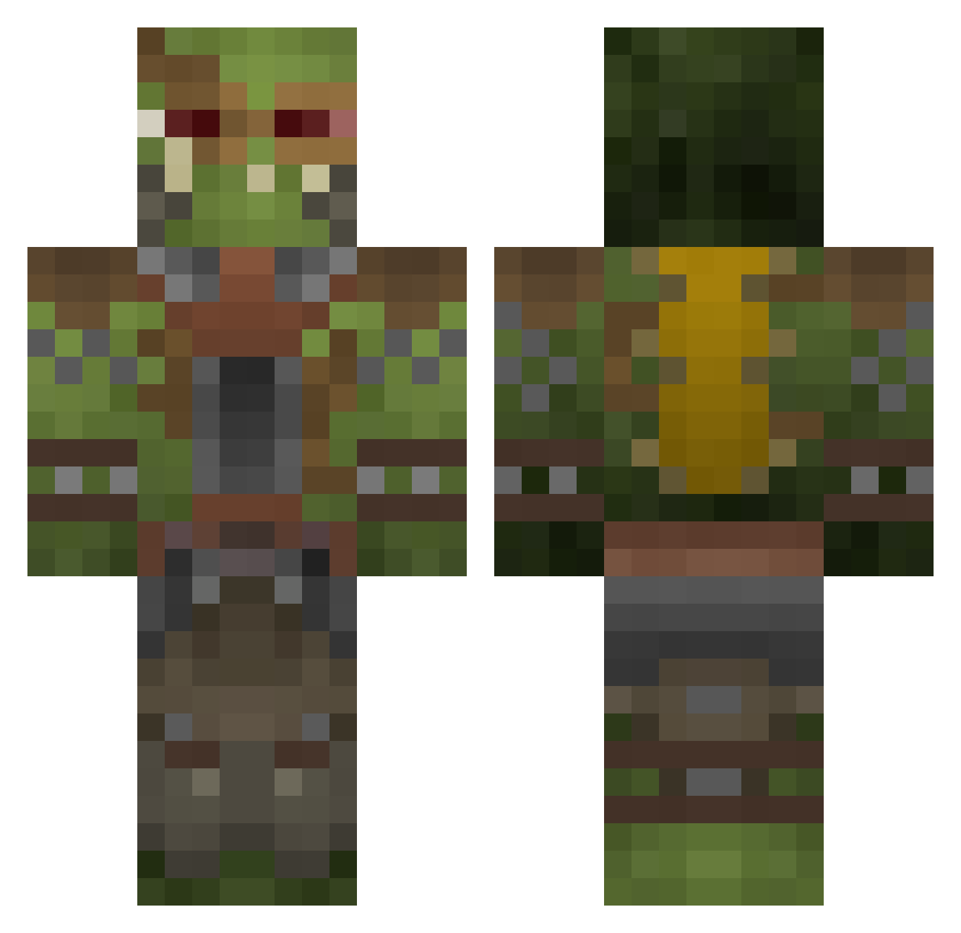 Jeff_Jorf Minecraft skin, front and back view