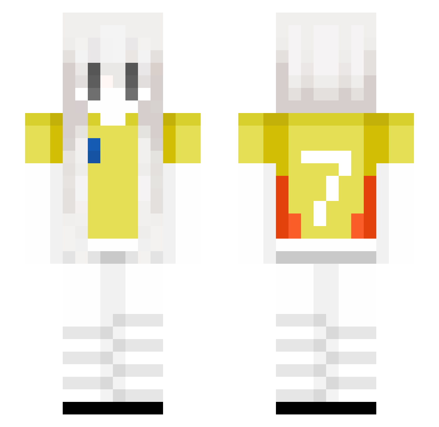 Weellsy Minecraft skin, front and back view