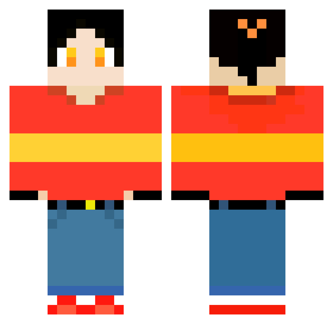 SatouOkyo Minecraft skin, front and back view