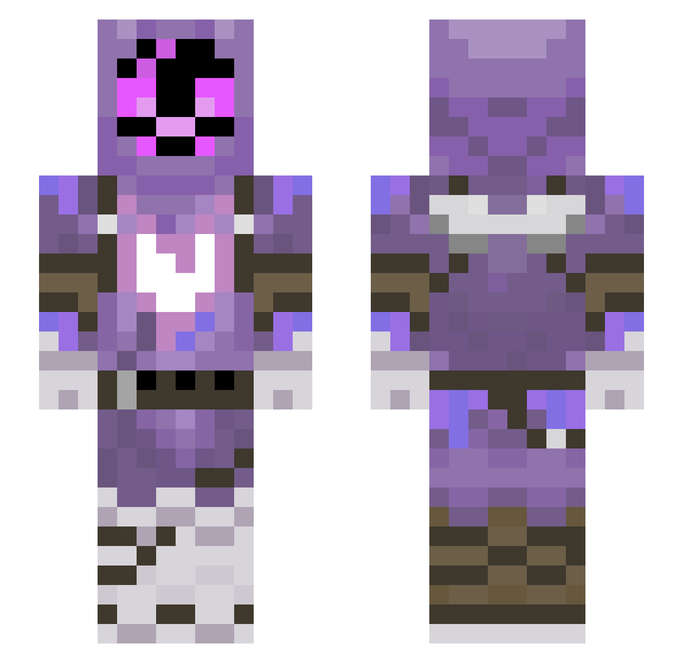 Grape_Cookie_2 Minecraft skin, front and back view