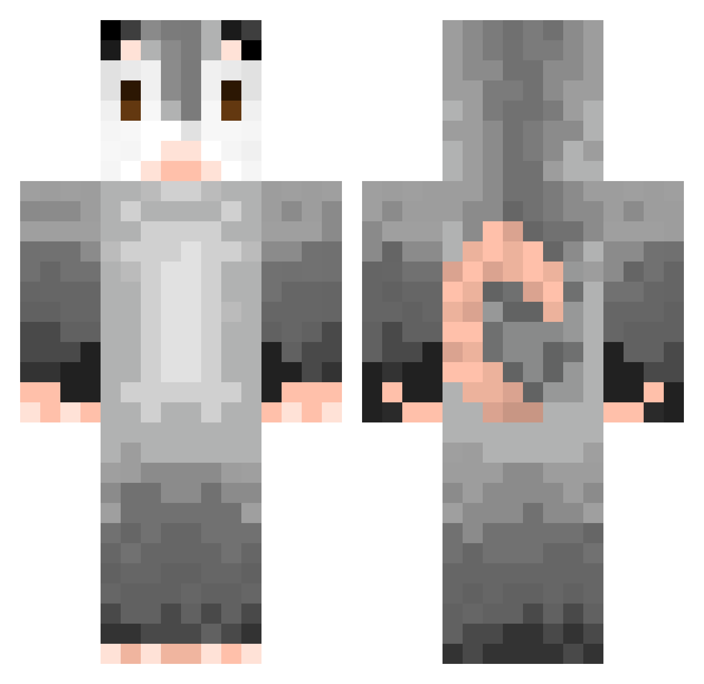 LennoxMC Minecraft skin, front and back view