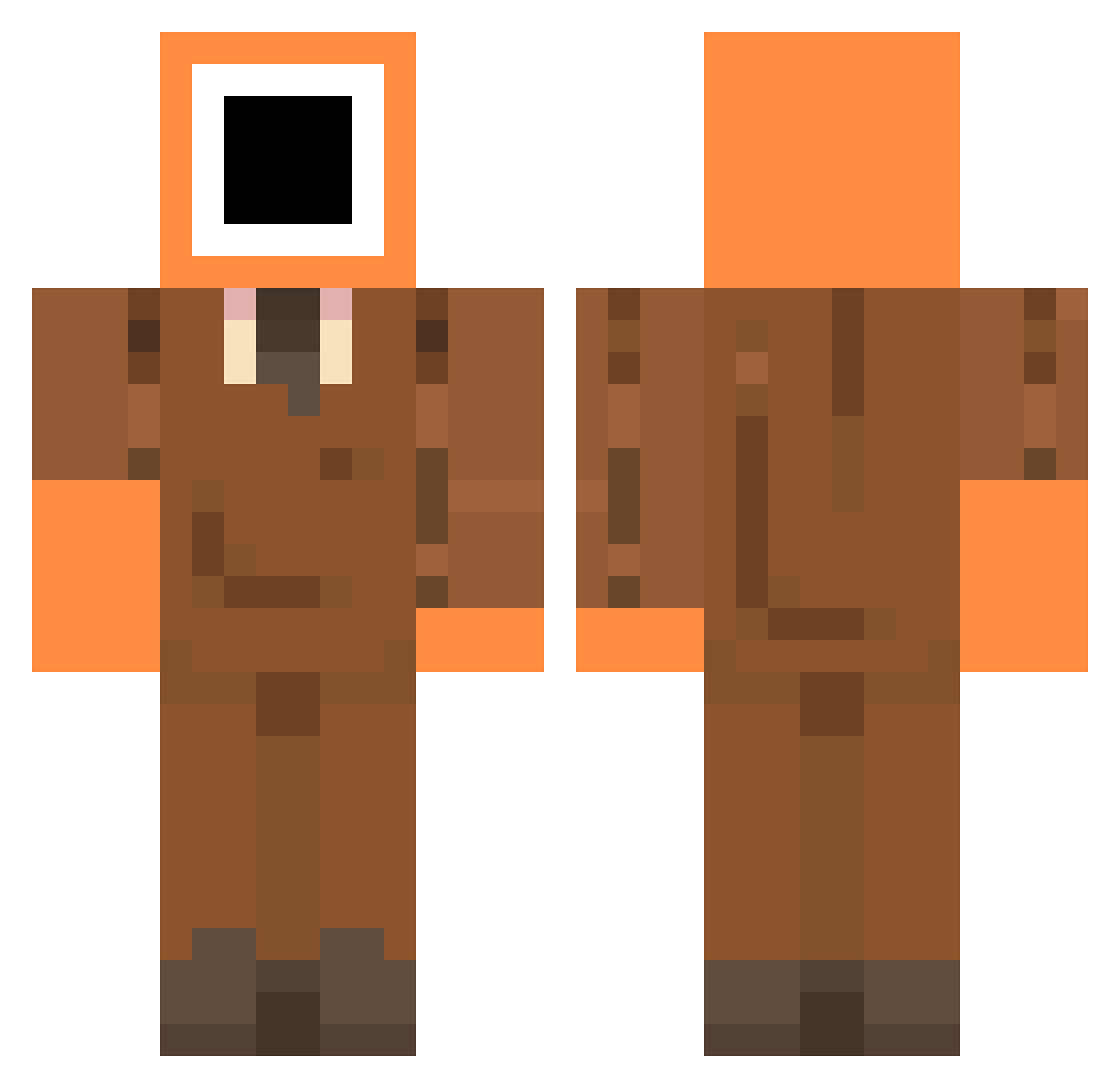 fishyfilly Minecraft skin, front and back view