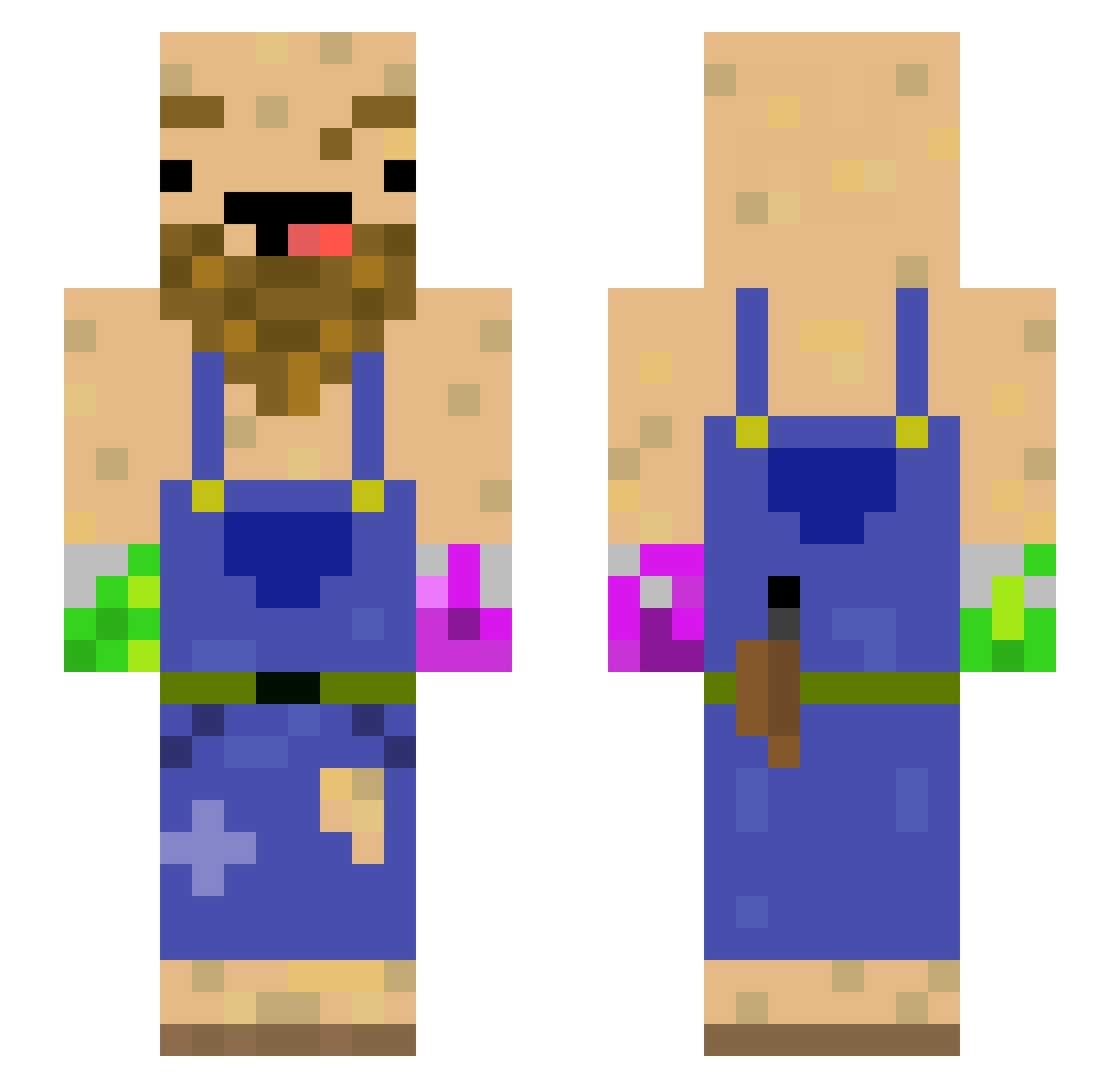 Valentorius Minecraft skin, front and back view