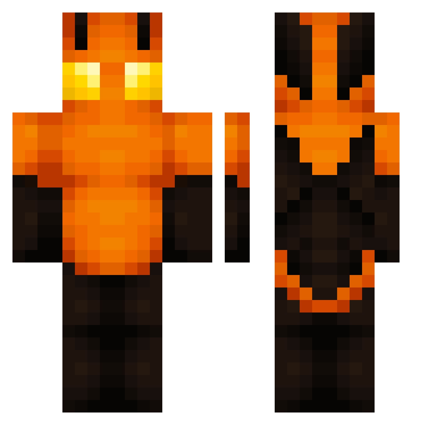 DexdShxck Minecraft skin, front and back view