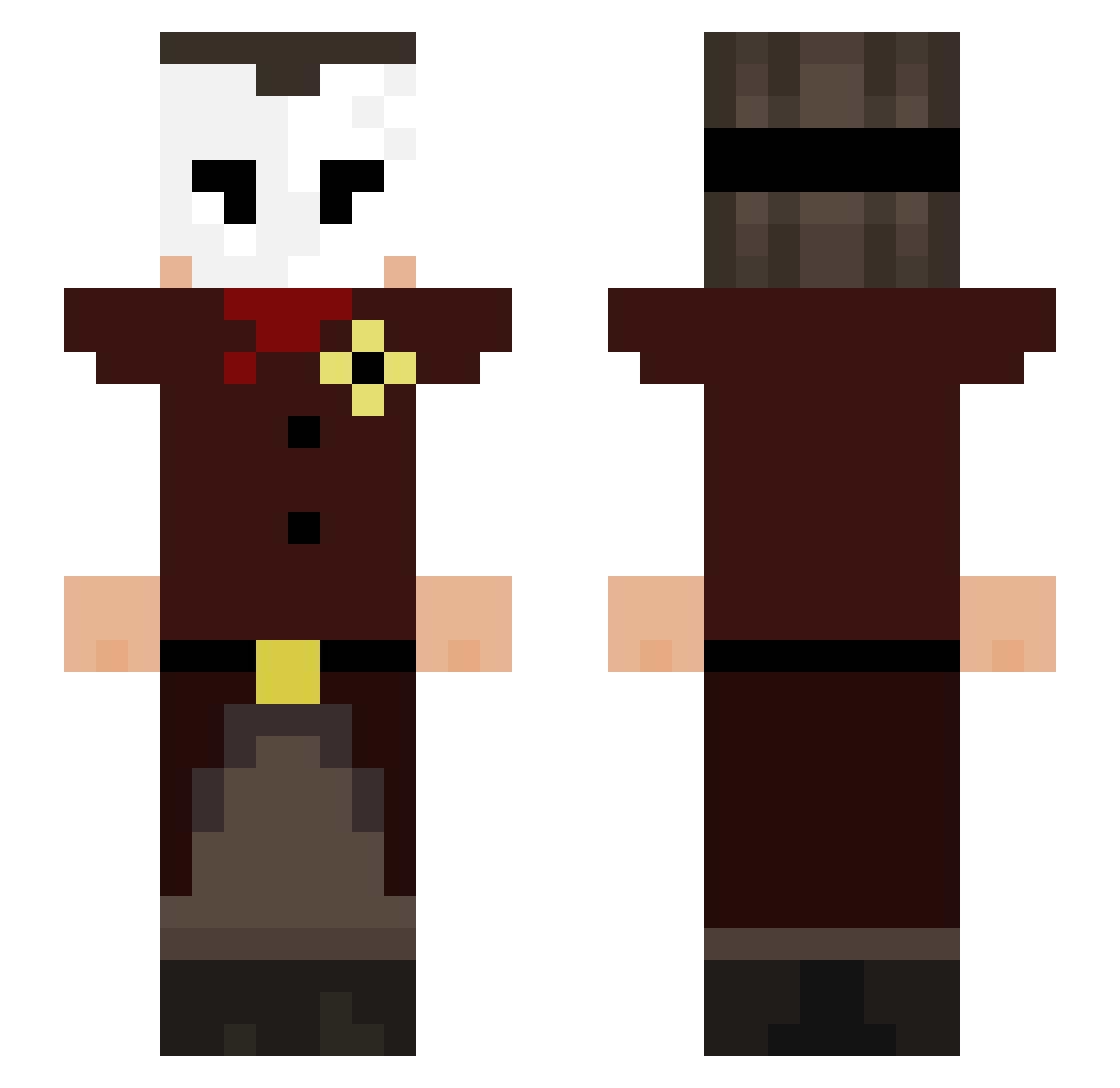 SourSuperEMan Minecraft skin, front and back view