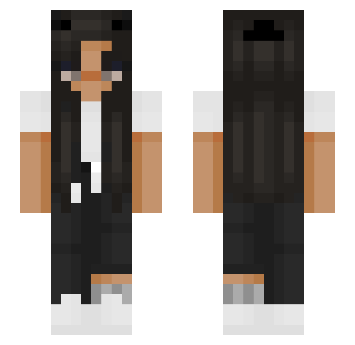yValid Minecraft skin, front and back view